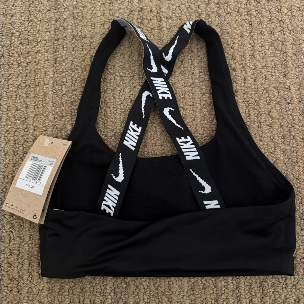 Nike Black Bikini Top with White Straps - Picture 2 of 7